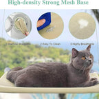 Cat Window Hammock Perch Cat Safety Sunny Bed with Durable Heavy Duty Suction Cups Resting Sunny Window Seat for Indoor Cats Sleeping Space Saving Mounted Bed (Khaki)