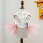 Fashion Sweet Puppy Dog Blingbling Princess Skirt Pet Dog Lace Cake Camisole Tutu Dress B-Pink L