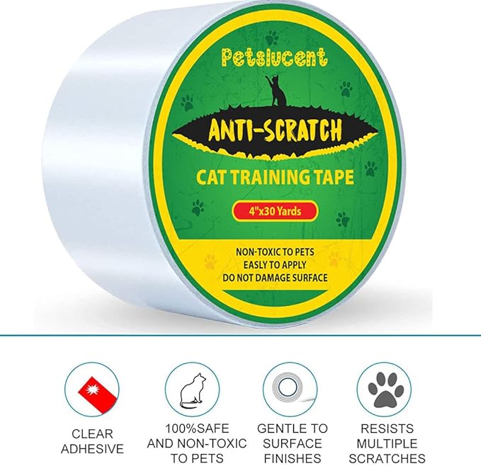 Petslucent Cat Scratch Furniture Protector Tape, Green, 4''x 30 Yards