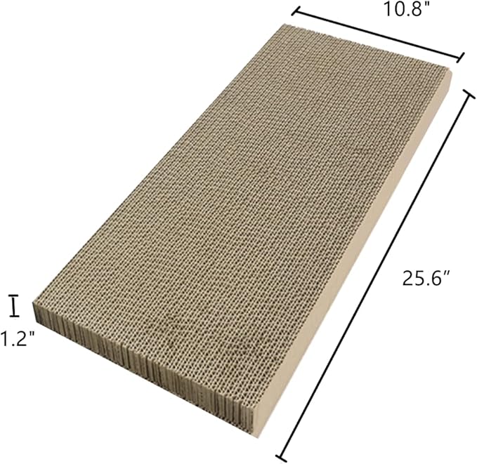 SHENGOCASE 4-Pack 10.8" x 25.6" Extra Large Long Replacement Cat Scratch Pad for Bus Shaped Cat Scratcher House, Cardboard Scratcher for Maine Coon