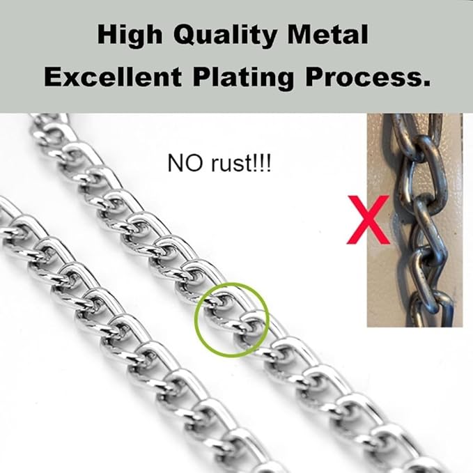 2-Pack Metal Chain Choke Collar for Dogs, Slip Link Training Dog Choker Collar Heavy Duty Puppy Collars for XXS XS Small Medium Large Big XL Breed Dogs, Silver M