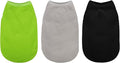 Paiaite 3 Pieces Plain Dog Shirt Sleeveless Puppy Cotton Dog Shirts Breathable Pet Apparel Tank Top Colorful Puppy Sweatshirt Clothes for Small Medium Dogs Black Green and Gray XXS