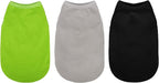 Paiaite 3 Pieces Plain Dog Shirt Sleeveless Puppy Cotton Dog Shirts Breathable Pet Apparel Tank Top Colorful Puppy Sweatshirt Clothes for Small Medium Dogs Black Green and Gray XXL