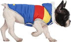 HDE Dog Puffer Jacket Fleece Lined Warm Dog Parka Winter Coat with Harness Hole 90s Colorblock - M