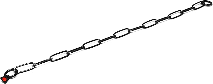 Herm Sprenger Black Stainless Steel Long Link Fur Saver Dog Training Collar | No-Pull Slip Chain for Small Medium Large Dogs for Easy Control Made in Germany | 3mm, 57cm (22in)
