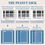 DEARBB Triple Lock Baby Gate for Stairs Doorways and House 31" to 86" Extra Wide Pressure Mounted Easy Walk Through Auto Close Safety Pet Gate White 76.77-86.22"
