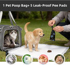 Cat Carrier Soft Sided Dog Carrier Airline Approved Pet Carrier for Dog/Cat Bag (17.32×9.84×10.63 in) with 1 Poop Bags,5 Pee Pads,Ideal for Medium-Large Cats Small Dogs