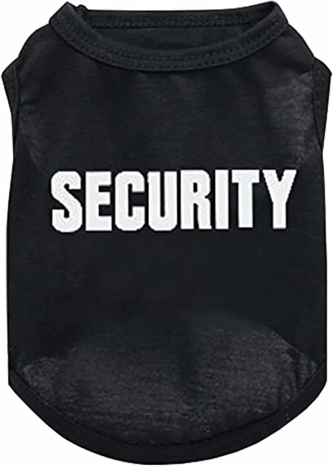 2Pack Dog Security Costume Cotton Dog Shirt for Small Dog Boy Pet Clothes K9/Security Puppy Black Vest T-Shirts Cat Top Tee Breathable Stretchy (Large)