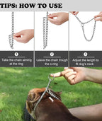 Freezx Dog Choke Collar Slip P Chain,Heavy Duty Metal Training Choke Collars, Adjustable Weather Proof Alloy Steel Chains for Small Medium Large Dogs (XL, Diameter-4mm)