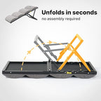 Veehoo Dog Ramp for Bed Couch Height Adjustable from 12" to 20", Foldable Stairs for Dogs to Get on Bed 17" Extra Wide, Portable Pet Doggie Steps Indoor with Non Slip Pad, Support up to 150 lbs