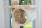 Cat Tree - 36x32x74 - Sisal & Faux-Fur - Tunnel, Toy & Perches - Beige