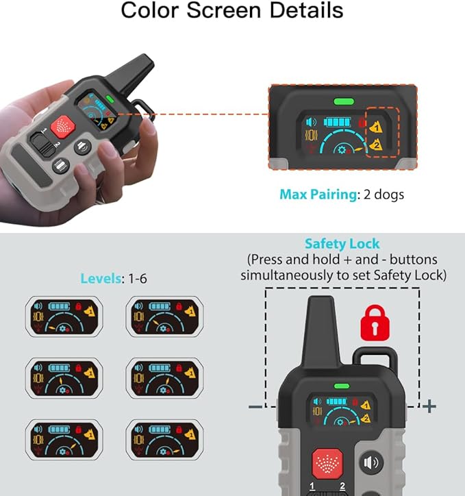 Citronella Dog Training Collar with Remote, 4 Modes Beep/Vibration/Spray/Spray Enhancement, Humane Safe Rechargeable Dog Bark Collar, IPX6 Waterproof Spray Collar, Range 300m 【Only Work with Remote】
