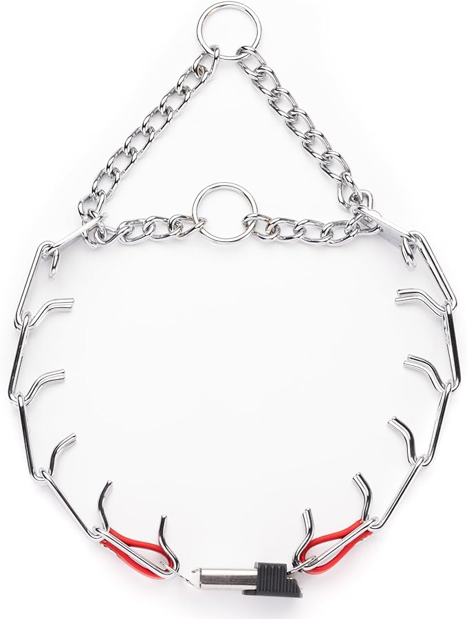 Herm Sprenger Chrome Plated Steel Dog Collar with Quick Release ClicLock Buckle O-Ring Biothane Insert Training Collar Made in Germany (Cherry Red, 22in x 3.0mm(Neck Size up to 18-19in))