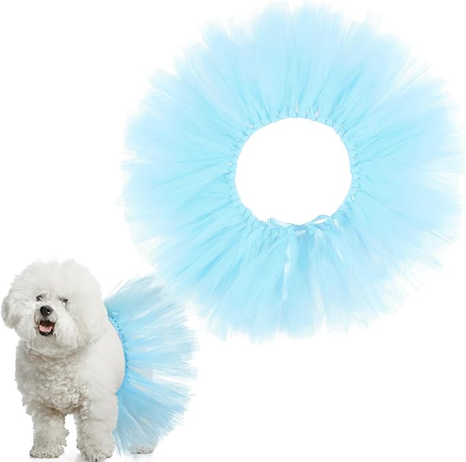 Dog Tutu Tulle Tutu for Dogs Small Large Medium Puppy Dress Ballerina Costume Skirt for Holiday Puppy Cats Bunny Pet Outfit Birthday Wedding Party Photo Prop Supplies(Blue)