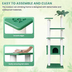 66.5 Inches Tall Outdoor Weatherproof Cat Tower, Multi-Level Cat Tree, Large Cat Condo with PVC Board and Cat Scratching Posts, for Outside and Indoor Cat Houses