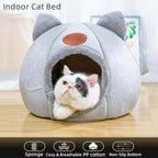 Cat Beds for Indoor Cats, Cozy Cat Cave Bed Dog House Cats Tent with Removable Cushion Pillow, Soft Warm Pet House Puppy Bed, Cute Pet Nest for Kitten Small Dog (Gray, M-13x13x13 Inches)
