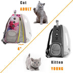 Front Expandable Cat Backpack Carrier, Fit up to 20 lbs, Space Capsule Astronaut Bubble Window Backpack for Large Fat Cat and Small Puppy, Galaxy Pink Print