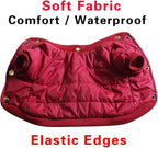Fleece Lined Dog Coat with Detachable Hood and Detachable Hind Legs,Warm Puppy Jacket in Winter(Red XXL)