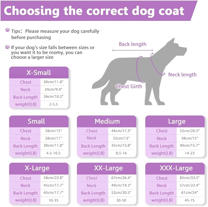 Fleece Hoodie for Dogs - Windproof Waterproof Coat, Winter Warm Jacket, Cold Weather Pet Apparel Clothes Vest for Small Medium Dogs (S, Purple)