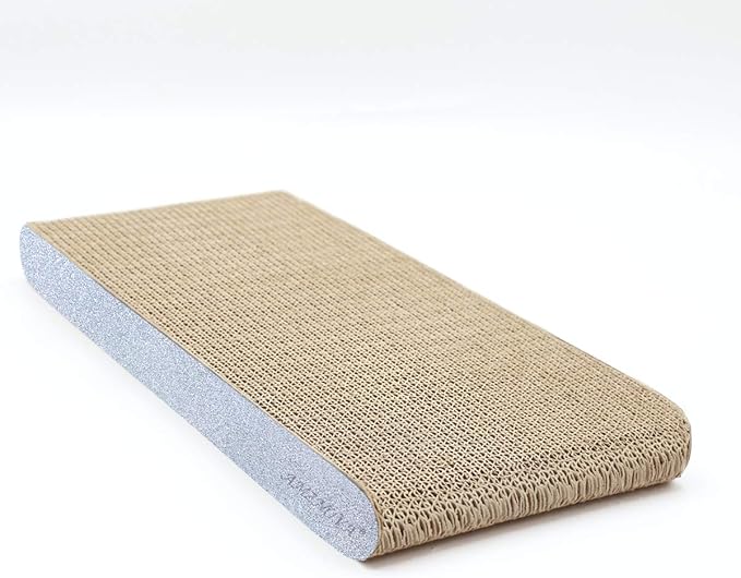 AMZNOVA Cat Scratcher Rescratch Cat Scratching Board, Scratching Pad with Catnip for Indoor, Flat Cardboard Scratcher Scratch Board for Kitten, Narrow, Glitter Silver