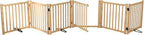 YOCAN Paint-Free Wooden Freestanding Dog Gates with Door for The House,Doorways, Stairs,Wood Dog Fences Indoor Pet Gate,Step Over Fence-6 Panel