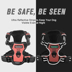 BARKBAY No Pull Dog Harness Front Clip Heavy Duty Reflective Easy Control Handle for Large Dog Walking(Light Pink,L)