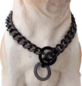 Durable Walking Dog Training Collar, Strong Stainless Steel Chain for Pitbull German Shepherd and Large Dogs.