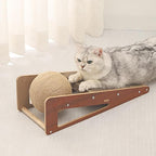 Vertical Cat Scratcher with Ball, 15.75Inch Cardboard Cat Scratcher for Indoor Cats, Sisal Cat Scratching Board, Wooden Cat Climbing Furniture for Wall Couch