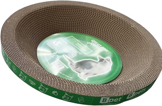 B Kitty Scratcher Cat Bed, Fun for Your Purr-FECT Feline (Round)