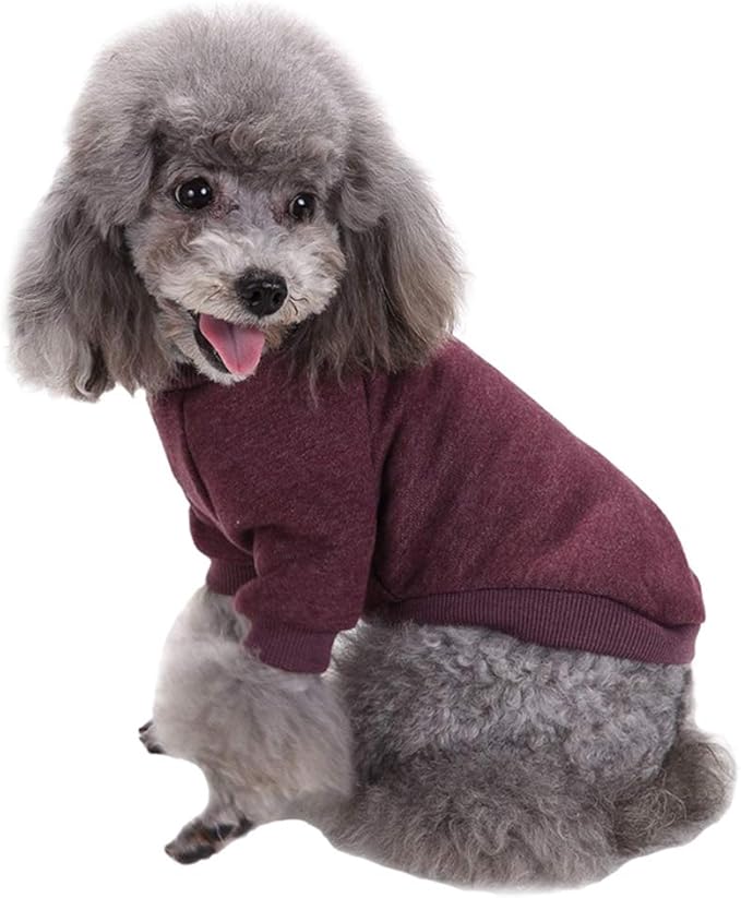 Jecikelon Dog Clothes Dogs Sweater Soft Puppies Clothing Winter Puppy Sweaters Warm Outfit for Dogs Small XXS XS Cat Apparel (Small, Brown)