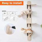Cat Tree Door Hanger, Door Hanging Cat Climber Shelves, 4-Levels Mounted Over Door Cat Climber for Indoor Cats