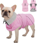 Kuoser Dog Jacket Warm Fleece Lined Dog Coats for Small Dogs, Waterproof Pet Coat Reflective Puppy Snowsuit with Harness Hole for Cold Weather Walking Hiking, Quilted Dogs Winter Vest, Pink, S