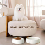 White Marble Dog Bowl, Non-Slip Dog Food Water Bowl, Small Weighted Stone Dish, Natural Marble Heavy Pet Bowl, Easy to Clean, Gifts for Cat Lovers, Perfect Cat Dog Gifts, Holds 4 Cups(5 lbs)