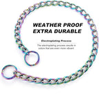 TSPRO Stainless Steel Heavy Duty Metal Dog Collar, Adjustable and Durable Dazzling Pet Collar for Medium to Large Dogs, Ideal for Walking and Training (Sparkly, 4MM*20.5-23 inches)