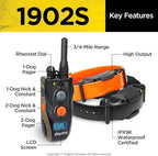 Dogtra 1902S Ergonomic 3/4-Mile IPX9K Waterproof High-Output 2-Dog Remote Dog Training E-Collar