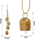 Gold Metal Vintage Bells with Jute Hanging Rope, Decorative Cow Bell for Weddings, Parties, and Christmas Wreaths, 1.7W x 2.8H