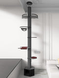 Cat Trees Floor to Ceiling Cat Towers Height:86-118 InchesAdjustable, Tall Cat Tree Activity Tree with Soft Rope Scratching Post,Clear Dome Cat Condo, Cozy Hammock (Black)