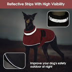 KAMA BRIDAL Dog Winter Coat Warm Padded Puppy Jacket Windproof Water Resistant Clothes for Small Medium Large Pets Christmas Sweater Outfit Vest(Red, 3XL)
