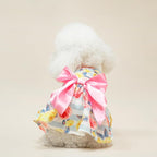 PUPTECK Floral Dog Dress for Spring Outfit Puppy Cute Small Dogs Clothes,Stripe,M