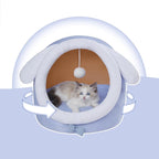 Jiupety Cute Cat Bed for Indoor Cats, Warm Soft Cave Fit for 6-10 lb Cats, Big Ear, M