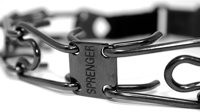 Herm Sprenger Black Stainless Steel Prong Dog Training Collar with Quick Release Buckle No Pull Collar for Dogs (Black, 16in x 2.25mm (Neck Size Up to 13in))