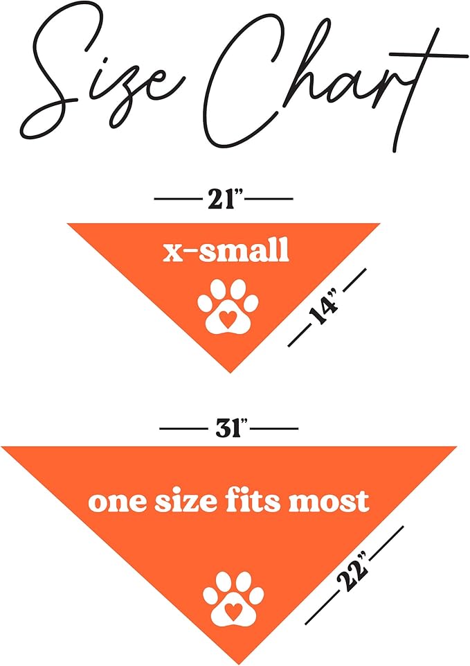 Workout Buddy Dog Bandana | 100% Cotton Adjustable Triangle | Made in USA | Workout | Sports | Gym | Orange, X-Small (1095)