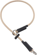 Slip Collar for Dog – 5/16” High-Strength Nylon Rope Pet Slip Collars with Spring-Loaded Adjustable Stopper for Small, Medium Dogs (Khaki, 22 inch)
