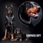 Silver Dog Chain Collar, Heavy Duty Training Triple Row Chains Choker Collar Metal Slip Choke Collar Martingale Collars for Small Medium Large Dog, D2.0mm