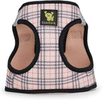 EcoBark Step in Dog Harness - Eco-Friendly Teacup Dog Harnesses for XXS, XS, and Small Dogs - Reflective and Adjustable Mini Body Halter Vest -Tiny Soft Mesh Toy Breed Harness (Beige Plaid, XXS)
