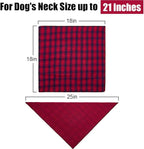 Christmas Dog Bandanas, 6PCS Plaid Holiday Dog Bandanas for Boy Girl, Washable Reversible Cotton Bibs Scarf, Adjustable Square Pet Kerchief Birthday Christmas Gift for Small to Large Dogs Puppy Cats