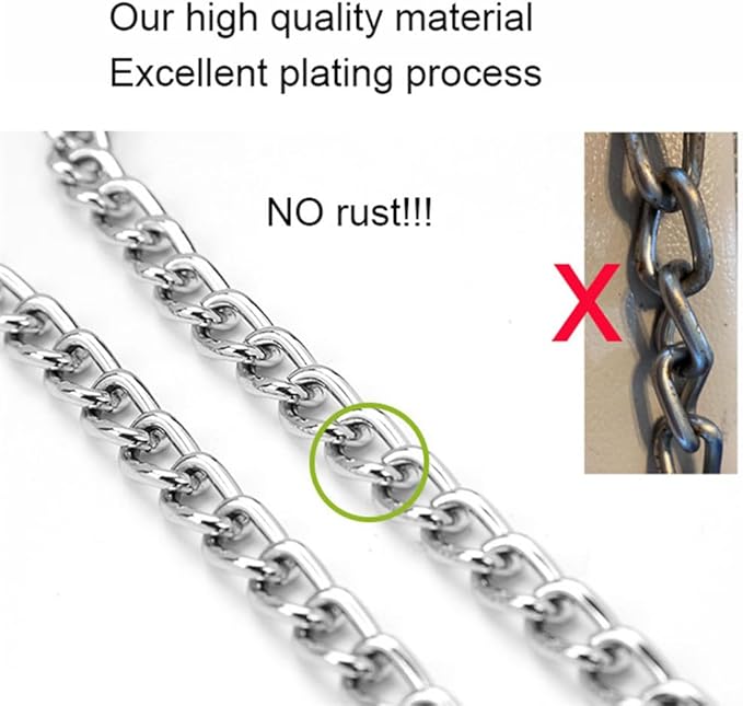 Silver Choke Collars for Dogs,2-Pack Metal Slip Link Martingale Dog Collar Training Heavy Duty Dog Choker Collar Boys Girls Puppy Collars for XXS XS Small Medium Large Big Breed Dogs,S