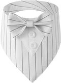 Dog Tuxedo, Adjustable Formal Wedding Outfit Bandana Dog Tux Collar with Bow Tie, Pet Birthday Valentines Outfit Cosplay(Medium)