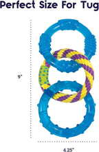 Petstages Dental Links Dog Chew Toy – Puppies & Adults, Strong Chewers, Multiple Textures & Rope, 8.5" x 4" x 1"
