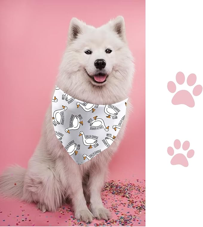 JXGZSO 1 Piece Silly Goose Triangle Dog Bandana Meme Goose Duck Merchandise (Silly Goose Dog)